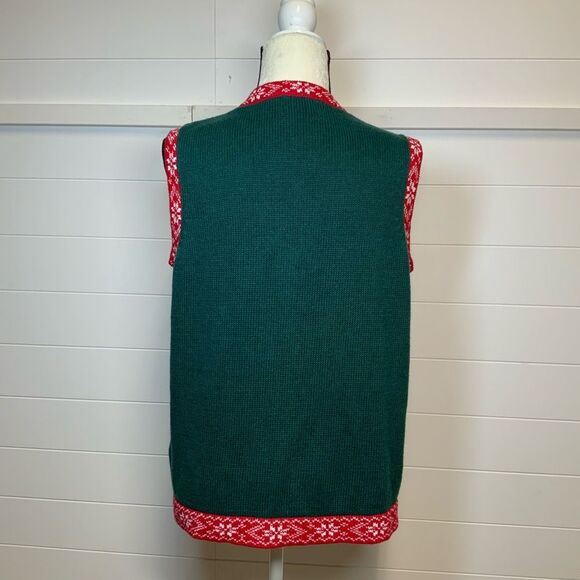 Holiday Editions Festive Red and Green Holiday Sweater Vest Size Medium NWOT - Picture 3 of 8